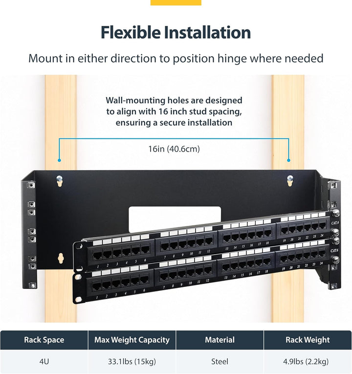 StarTech.com Patchpanel Wandmontage - Patch-Halter zur Wandmontage - Patch-Halter - Patchpanel zur W