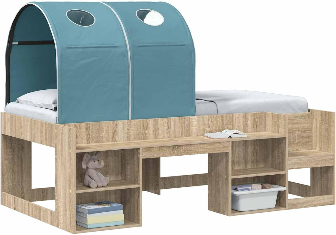 Bettunnel in Himmelblau 211 x 52,5 x 2 cm aus Polyester für Schlafzimmer Dekoration, gemütliche Ecke