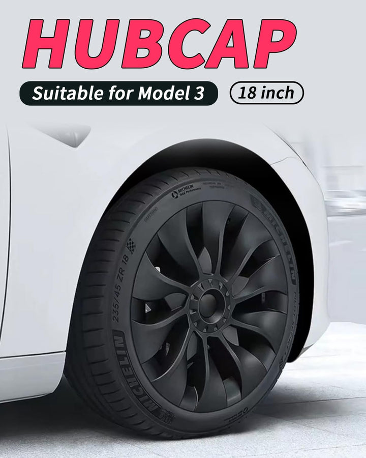 Radkappen 18 Zoll Tesla Model 3, 4 Ersatzteile Kompatibel Mit Tesla Model 3 (18in Model 3- Style 2),