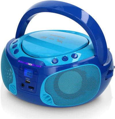 Lenco SCD-650 - tragbares CD-Radio - Kinder-Boombox - USB & Mikrofon - 6 Watt Boombox - USB Playback