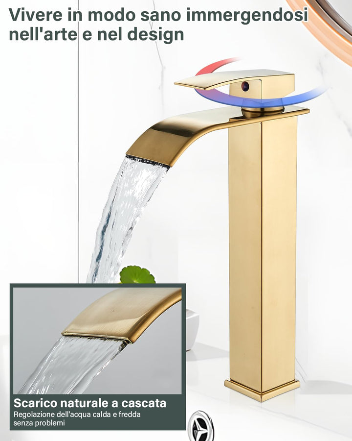JUNSHENG Badezimmer-Wasserhahn, Einhebel-Badezimmer-Waschbeckenarmatur, Warm- und Kaltwasser-Wasserh