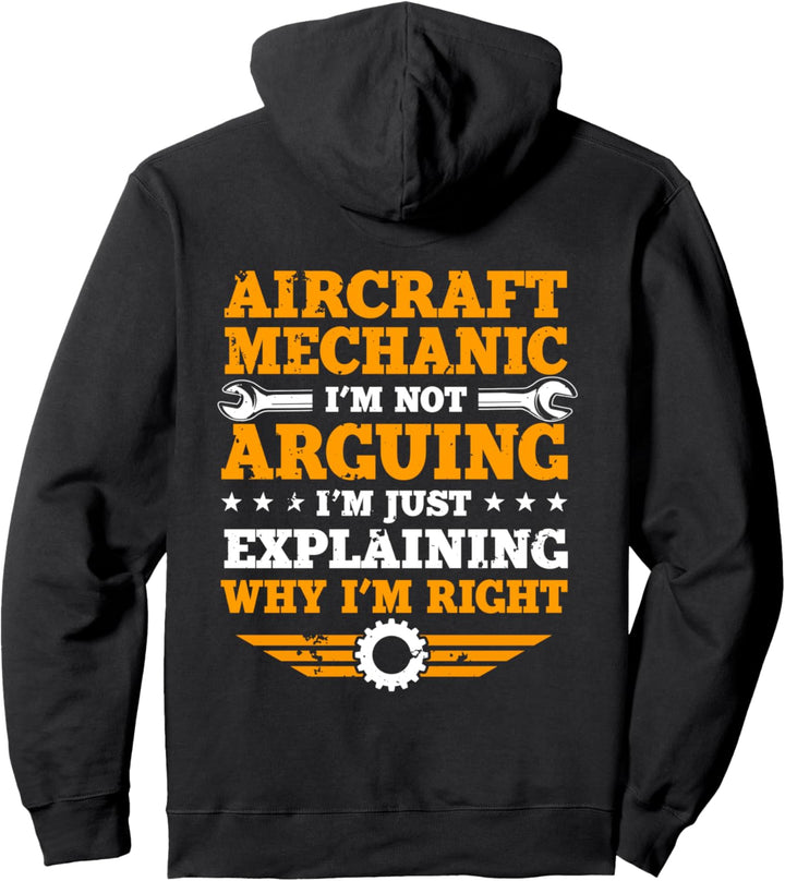 Airplane Mechanic Gift Design On Back Of Clothing Pullover Hoodie