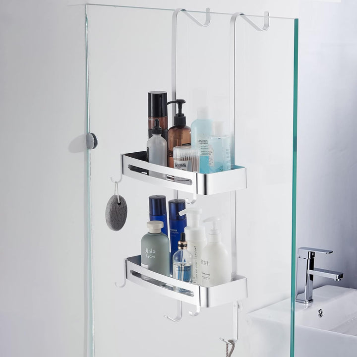 Duschregal zum hängen, Badezimmer-Duschablage, über der Tür hängende Duschablage, rostfreies Alumini