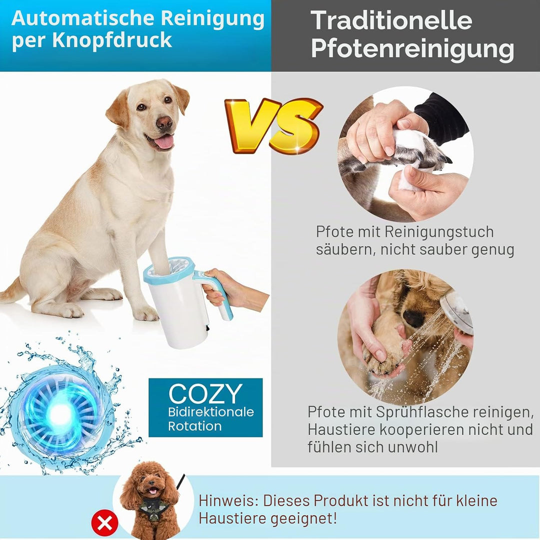 MYPIN Automatischer Hundepfotenreiniger, 7.4V Rechargeable Dog Paw Washer Cup, 2 in 1 Tragbarer Haus