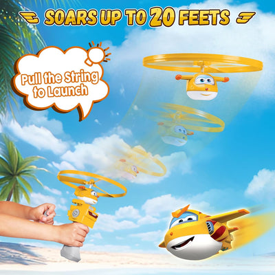 Super Wings Fliegendes Spielzeug Golden Boy für Kinder, Draussen Spass Flying Disc Launcher Spielzeu