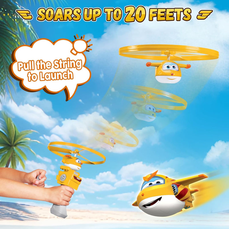 Super Wings Fliegendes Spielzeug Golden Boy für Kinder, Draussen Spass Flying Disc Launcher Spielzeu