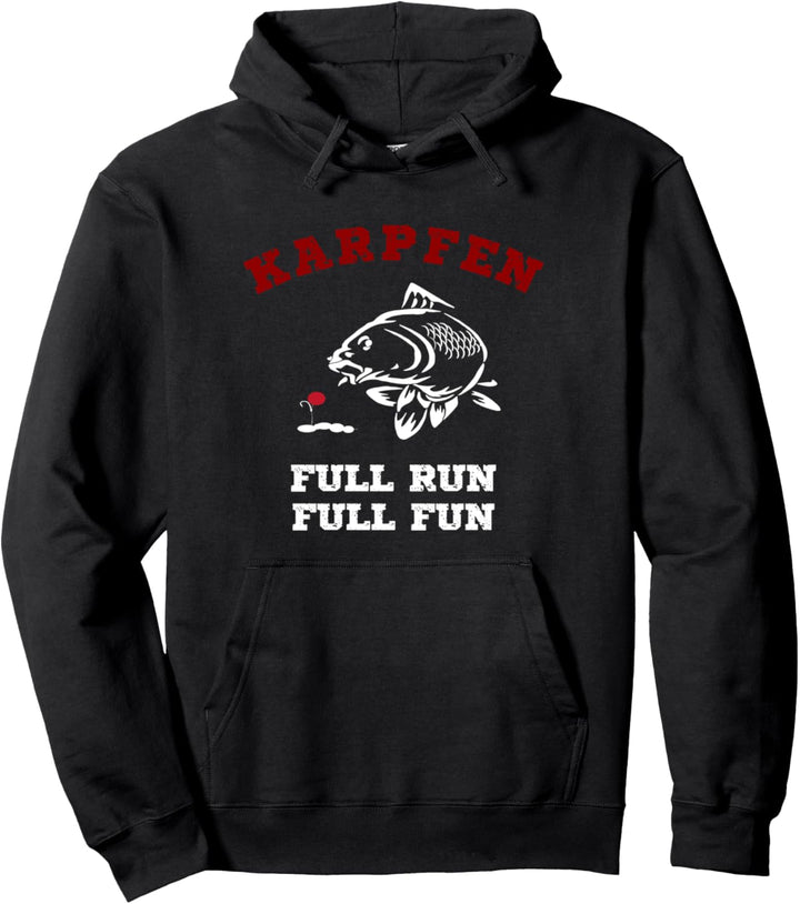 Karpfen Angler Fischer Full Run Spruch Neuheit Pullover Hoodie