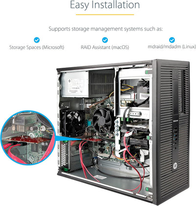 StarTech.com PCIe SATA Controller Karte - 2 Port SATA 3 Erweiterungskarte/Kontroller - 6Gbit/s - Vol