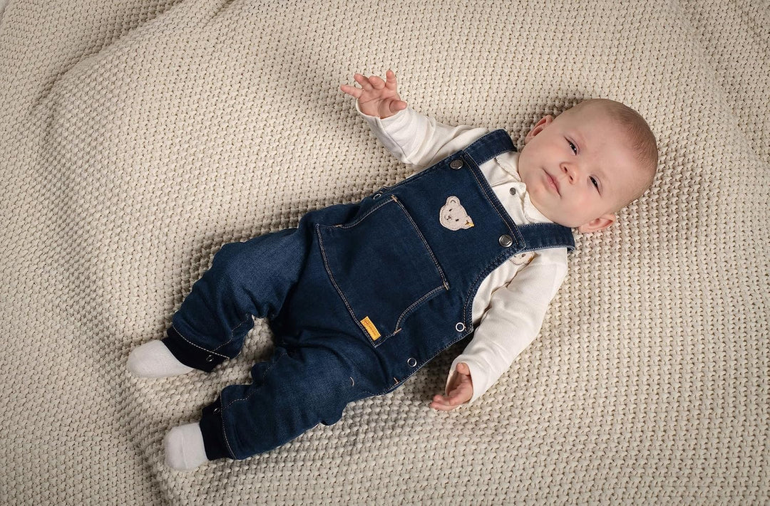 Steiff Unisex Baby Latzhose Pants 68 Mood Indigo, 68 Mood Indigo
