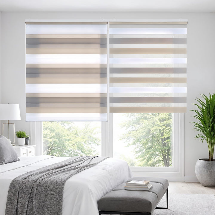 STORESDECO Doppelrollo, Duo Rollo für Fenster und Türen, Zebra Rollo Lichtdurchlässig und verdunkeln