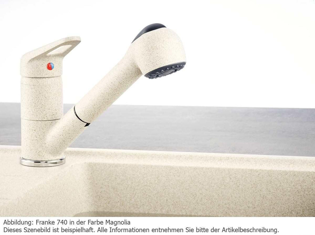 Franke 115.0030.731 Prince Küchen-Hochdruckarmatur Einhebelmischer Laufeiser Gewebeschlauch Edelstah