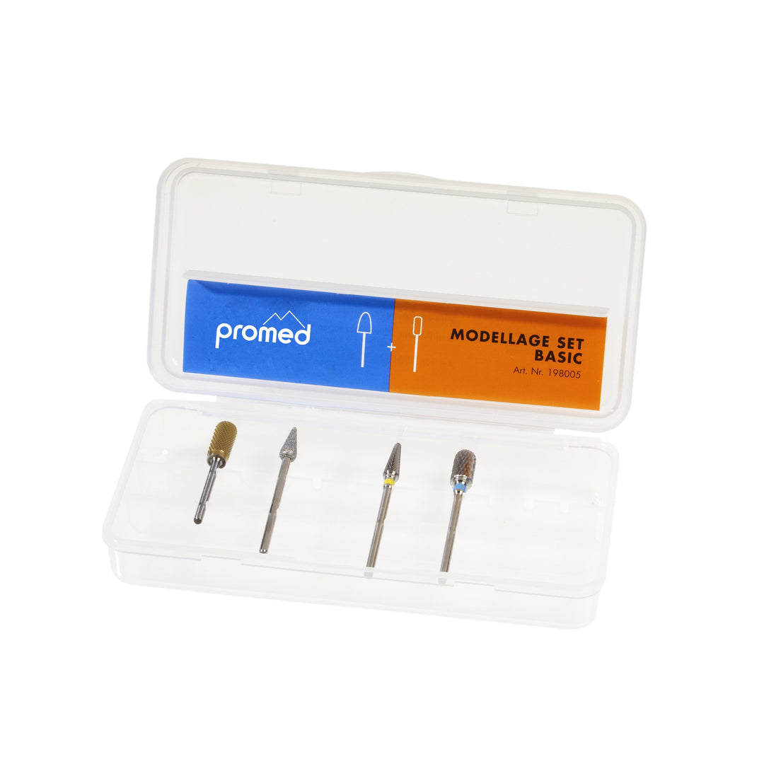 Promed Basic Schleifkörper-Set, 4 Schleifkörper für die Kunstnagelmodellage, Bitset, Nagelfräser Auf