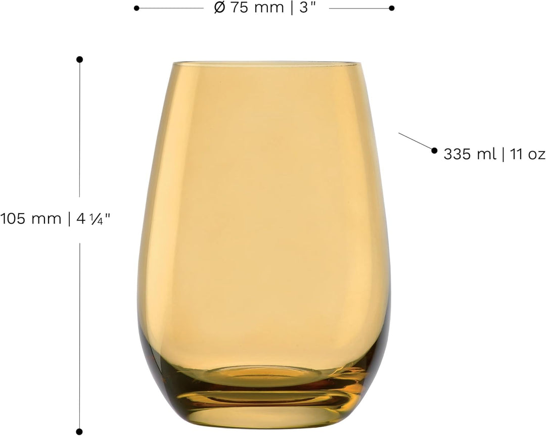 Stölzle Lausitz Wassergläser Set Elements Kids Farbe Bernstein 335 ml randvoll / 6er Set Wassergläse