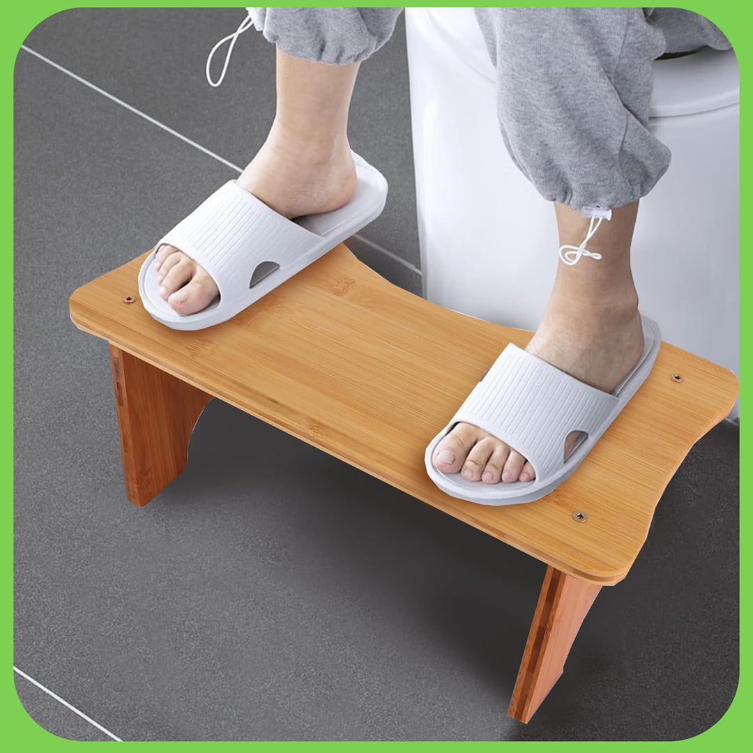 ASelected Toilettenhocker Kackhocker 30 x 19 x 17 cm Toilettenfusspedal aus Holz Squatty Potty Tragb