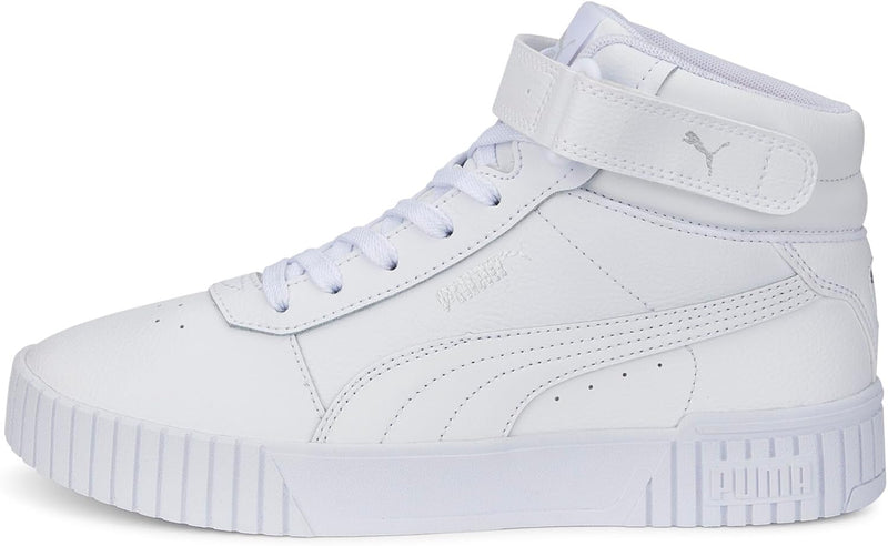 PUMA Damen Carina 2.0 Mid Sneaker 41 EU Puma White Puma White Puma Silver, 41 EU Puma White Puma Whi