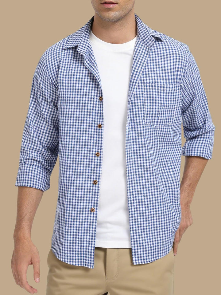 Yukiuiny Herren Holzfällerhemd 100% Baumwolle Langarm Kariertes Hemd Casual Button Down Flanell Frei