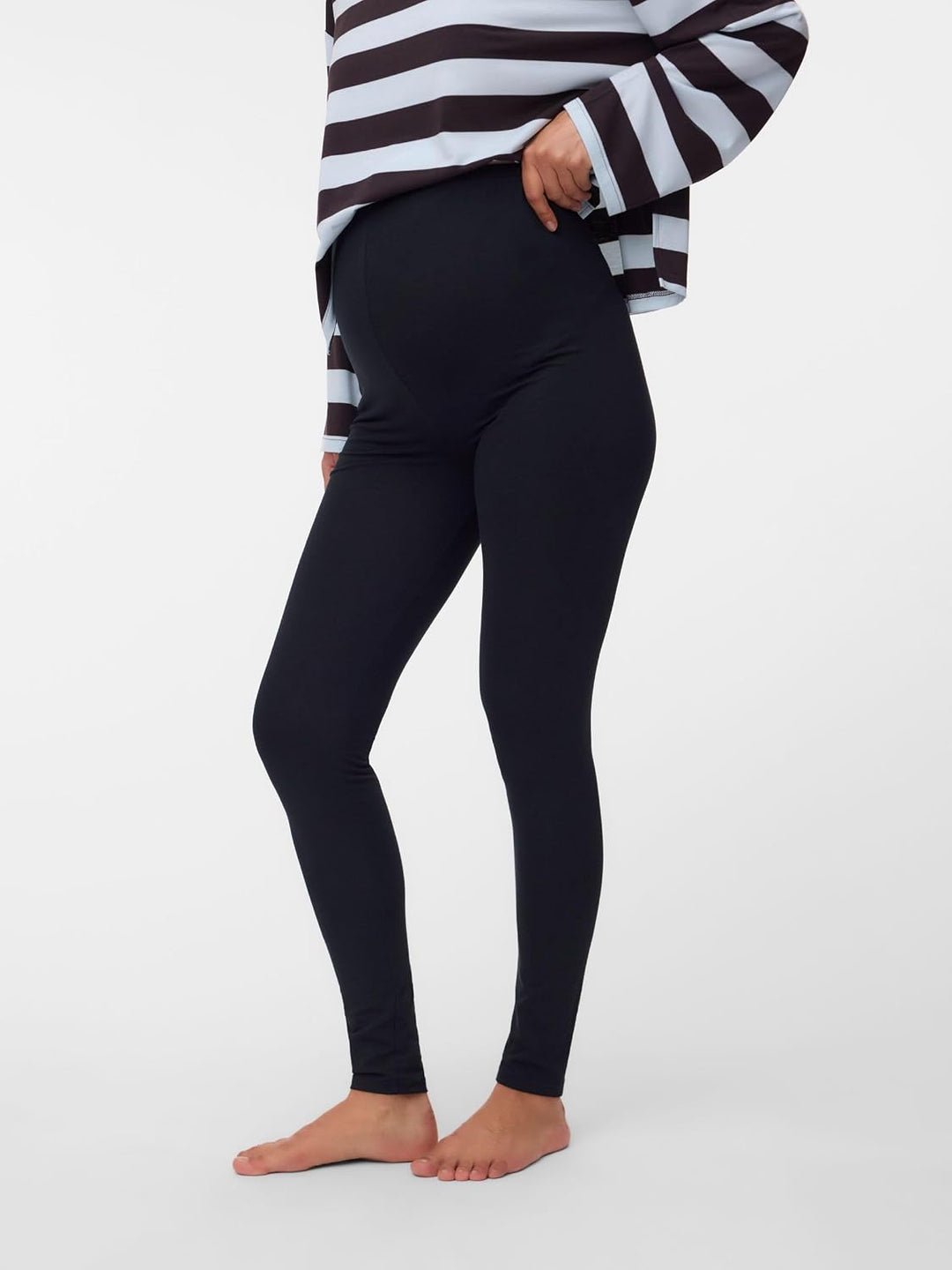 Mama Licious Female Leggings Slim Fit Hohe Taille Leggings XS Schwarz, XS Schwarz