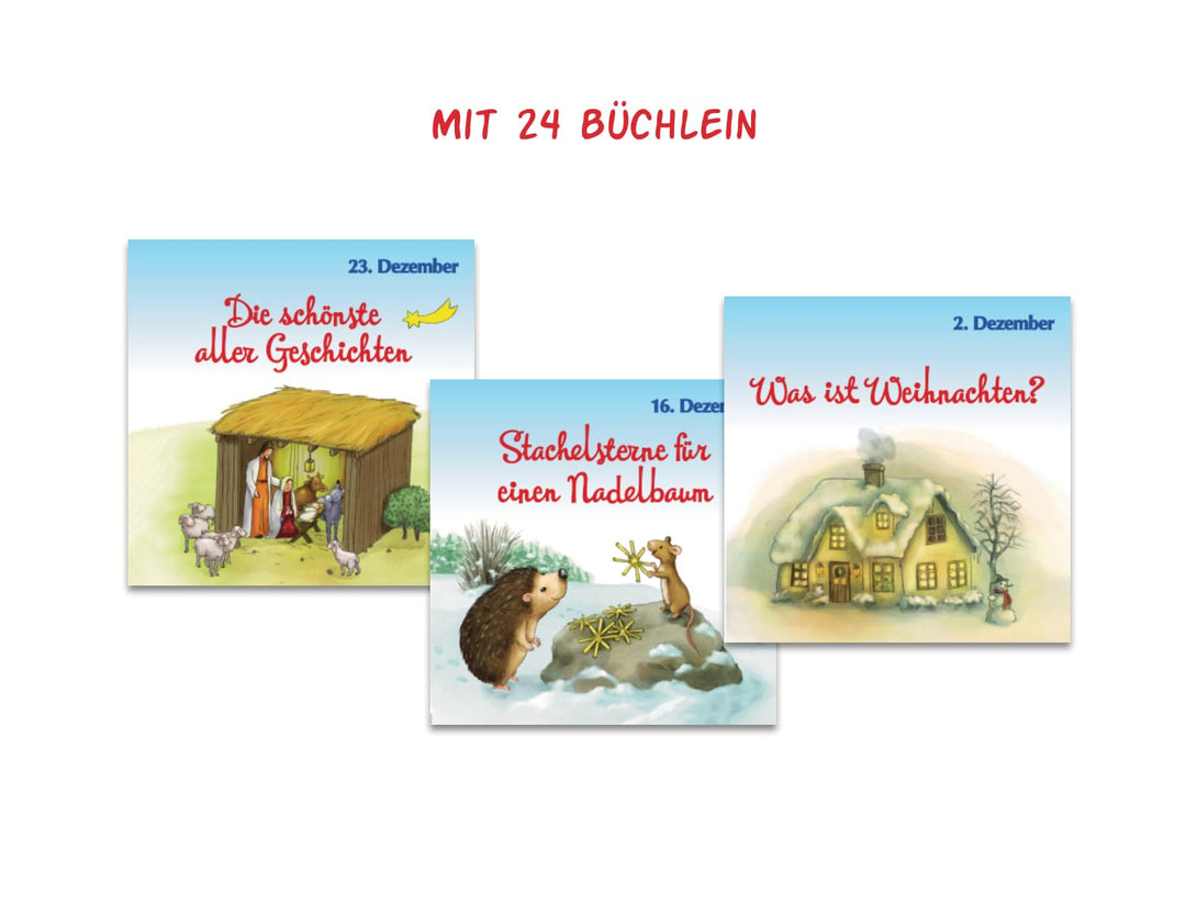 Das Weihnachtsfest der Tiere: Ein Adventskalender mit 24 Büchlein (Adventskalender mit Geschichten f