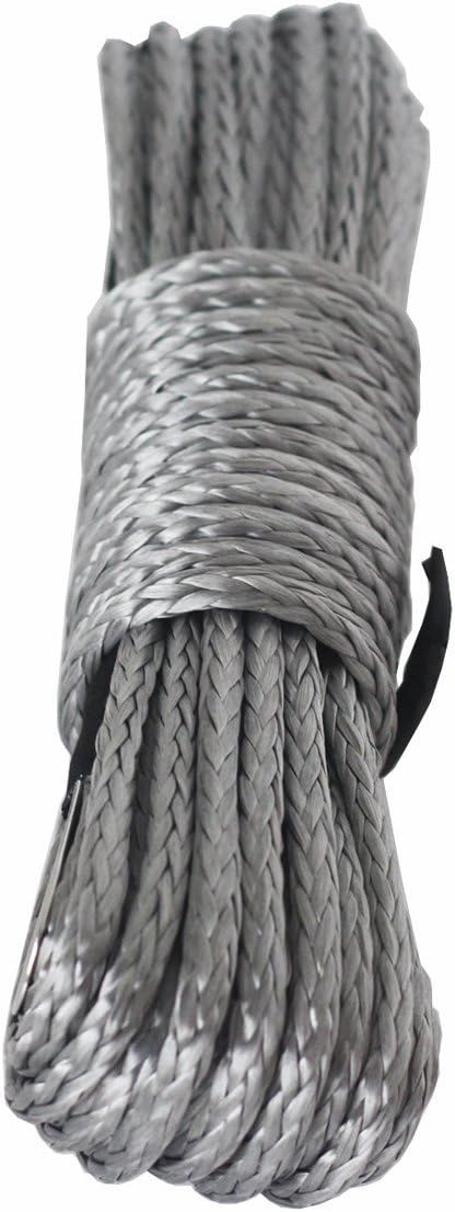Synthetische Seilwinde Line Kabel 1/4 x 48 '(5 mmx15 m) 7700lbs Seilwinde ATV UTV Quad Dyneema SK78