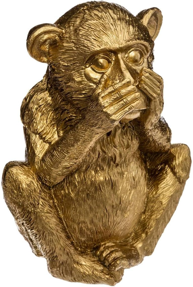 Set aus 3 Statuen Weise Affen - Kunstharz - golden H 17 cm - Gold - Atmosphera créateur d'intérieur