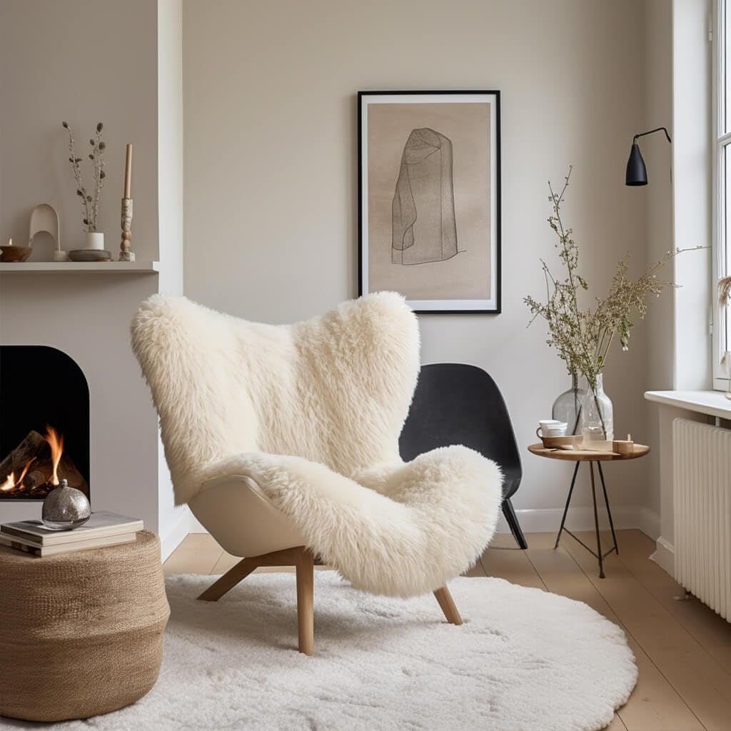 Hollert German Leather Fashion Schaffell Champagner Merino Naturfell Premium Fell kuschelig weich Gr