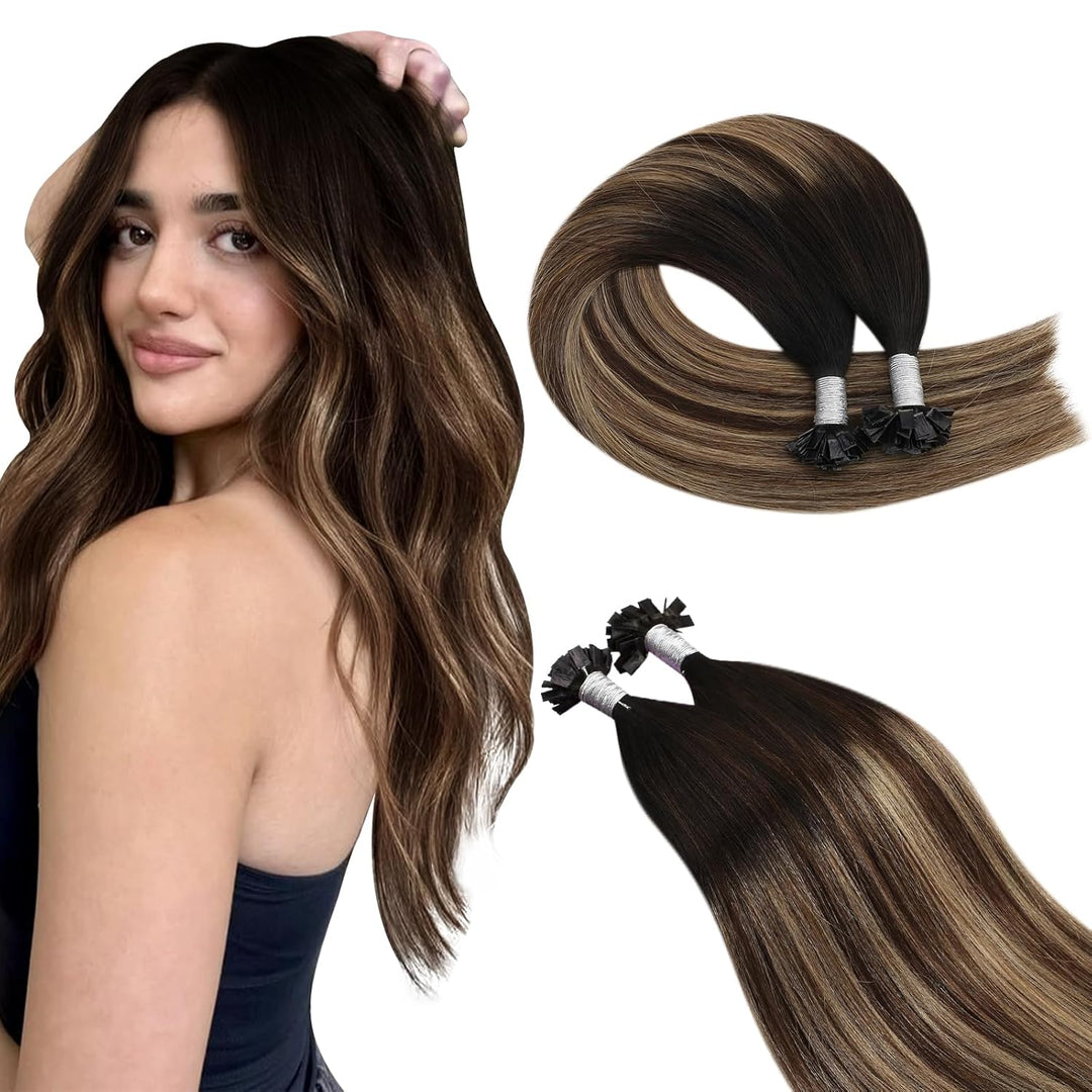 Ugeat Flat Tip Bondings Echthaar Pre Bonded Balayage Ombre Keratin Fusion Glue Sticks Tips Naturlich