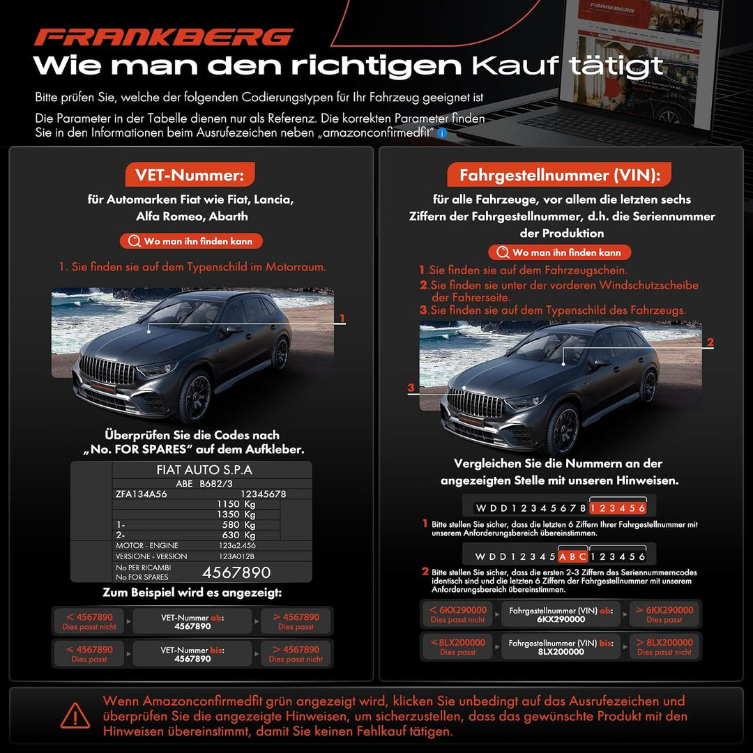 Frankberg 2x Bremssattel Bremszange Hinten Kompatibel mit Bravo II 1.4L-2.0L 2006-2016 Multipla 1.6L