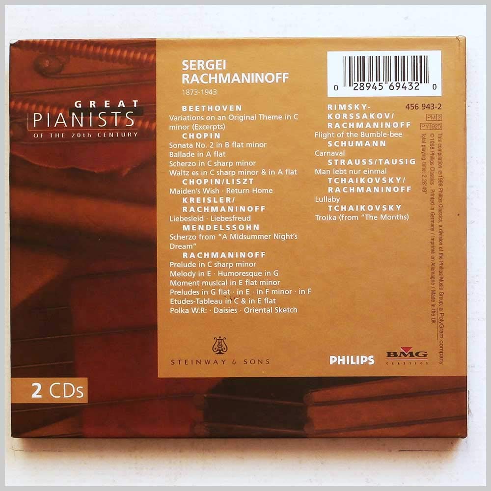 Die grossen Pianisten des 20. Jahrhunderts - Sergej Rachmaninoff, Audio-CD
