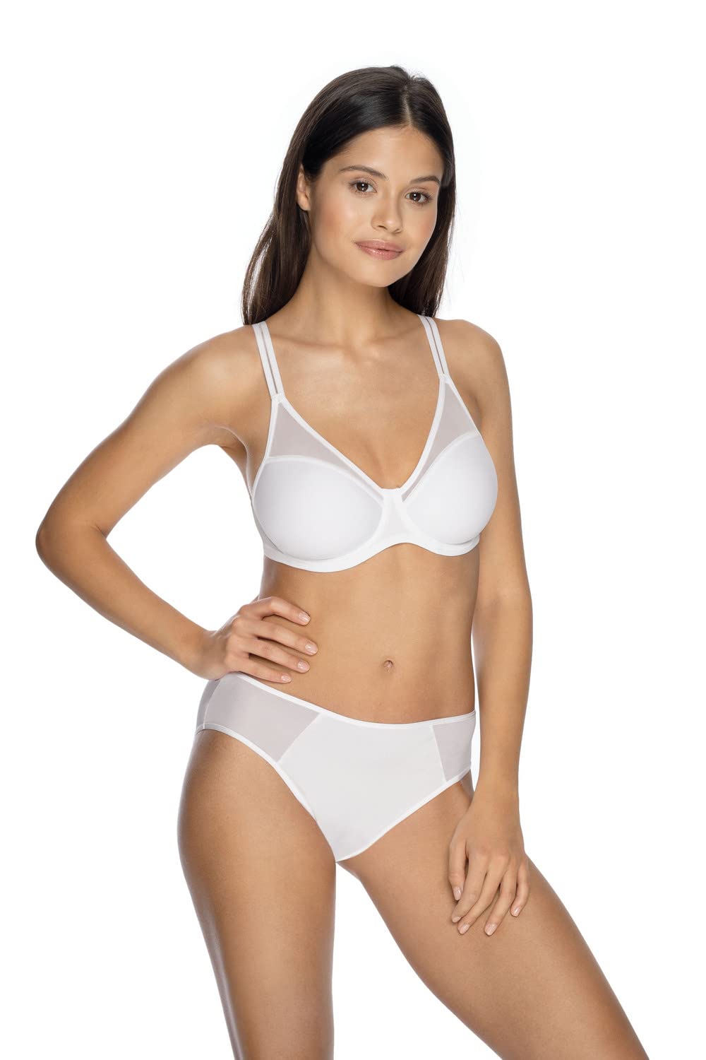 VIANIA! Bügel-BH 221490 Sally mit gemoldeten vorgeformten Spacercups mit zartem Tüll Farbe Weiss und