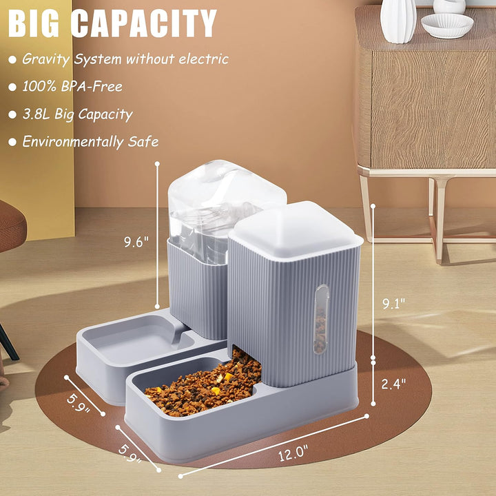 Automatischer Katzenfutterspender mit Wasserspender für Katzen 2er Pack Hundefutter und Wasserspende