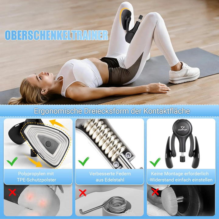 Oberschenkeltrainer, 15-70 lbs Beckenbodentrainer für Frau, Multifunktionaler Gesässtrainer, Po Trai