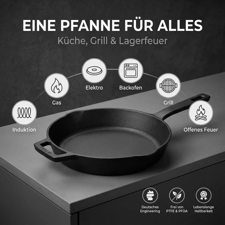 Ottia geschliffene Gusseisenpfanne, bekannt aus dem Fachhandel. Hält ein Leben lang. 24cm gross. Tol