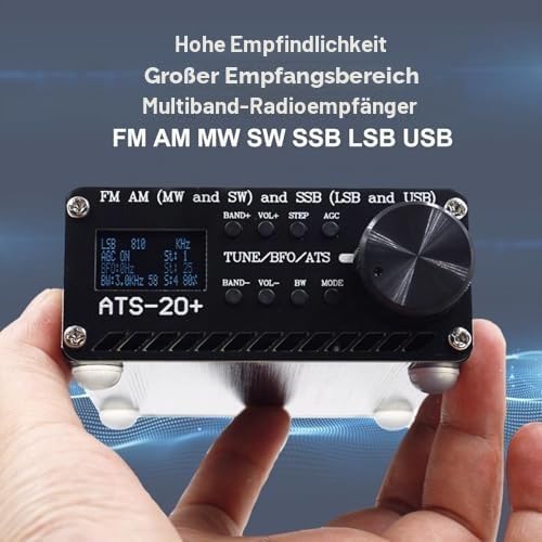 ATS 20+ Vollband-Radioempfänger, Tragbares Kurzwellenradio mit Antenne, AM LW SW SSB All World Band