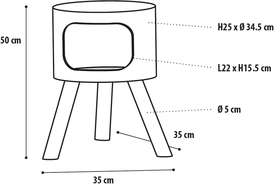 Karlie Katzenhaus Nordic L: 35 cm B: 35 cm H: 50 cm