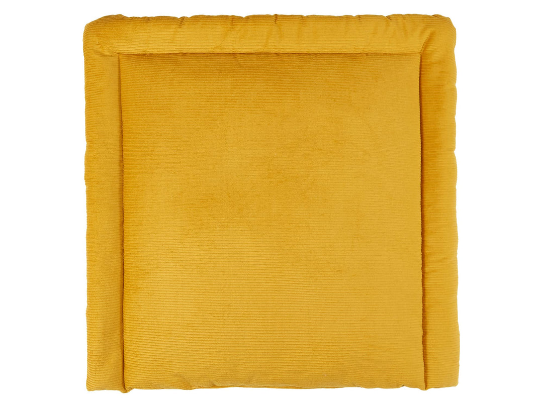 KraftKids Wickelauflage in Cord Breitcord Gelb Mustard, Wickelunterlage 78x78 cm (BxT), Wickelkissen