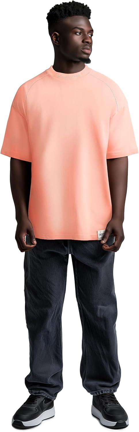 Reichstadt Modernes Oversized T-Shirt für Herren - Stylisches Basic mit Rundhalsausschnitt & Kurzen