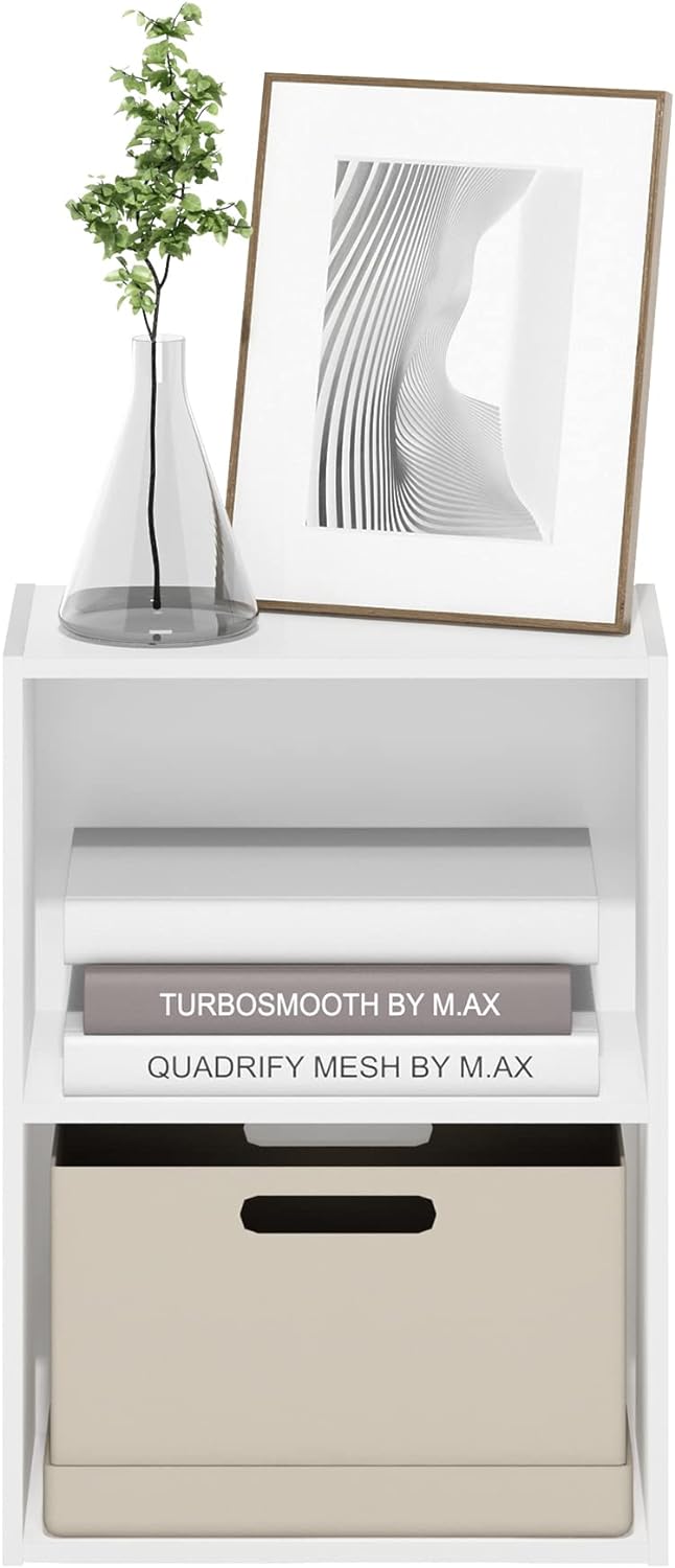 Furinno Luder Bücherregal 23.7(D) x 39.5(W) x 53.9(H) cm Weiss, 23.7(D) x 39.5(W) x 53.9(H) cm Weiss