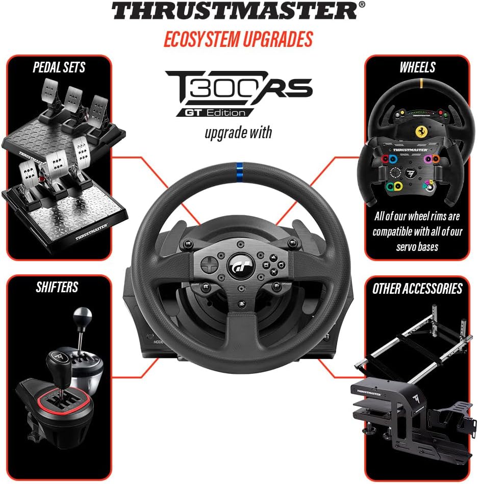 Thrustmaster T300 RS GT Force Feedback Racing Wheel - Offiziell lizenziert von Gran Turismo - Kompat