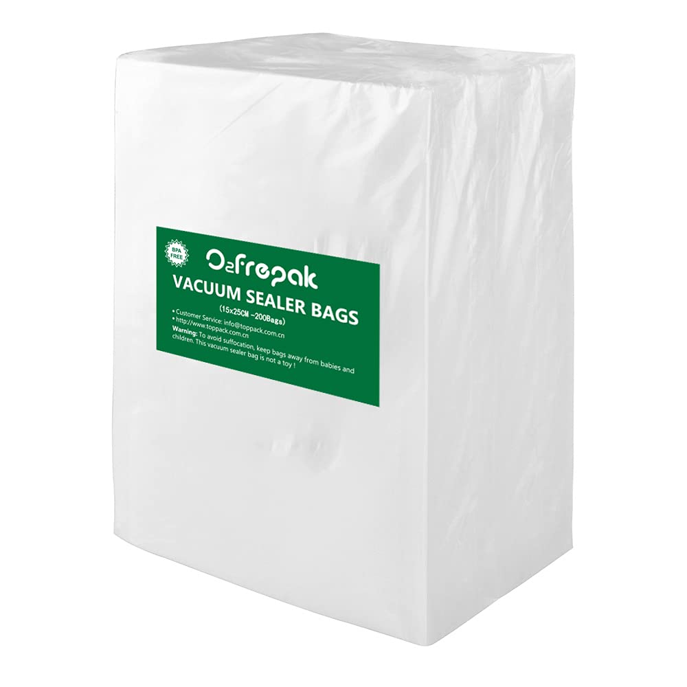 O2frepak 200 Beutel 15x25cm Vakuumier Beutel Vakuumbeutel für Lebensmittel,BPA-Frei,für Folienschwei