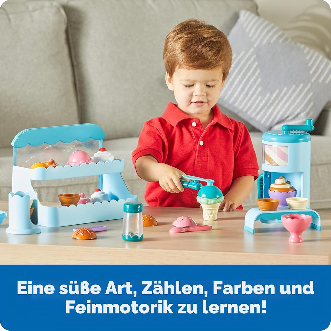 Learning Resources Swirly Scoops Eiscreme-Shop LER9278, Ab 2 Jahren, Rollenspiel Eisdiele, Feinmotor