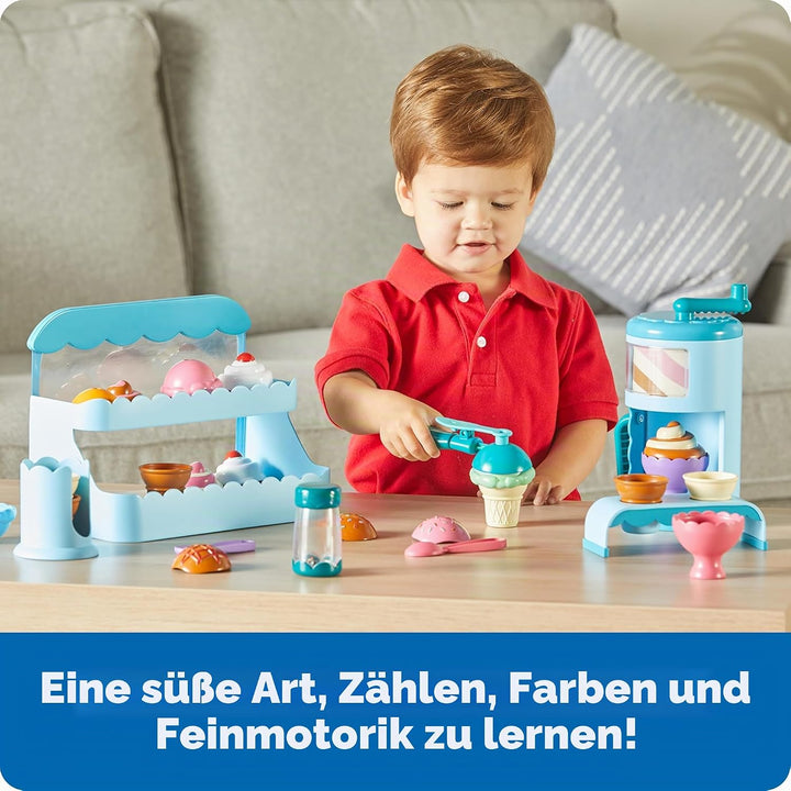 Learning Resources Swirly Scoops Eiscreme-Shop LER9278, Ab 2 Jahren, Rollenspiel Eisdiele, Feinmotor