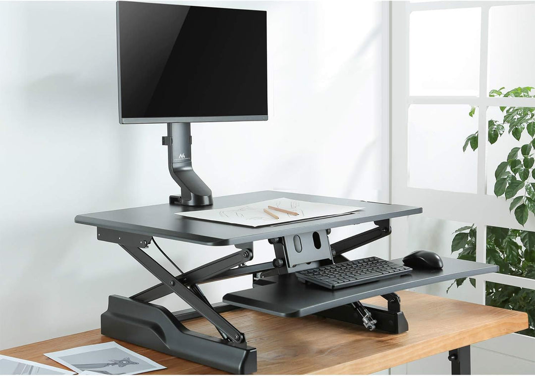 Maclean MC-853 1-Fach Monitorhalterung Tischhalterung mit Computertisch Halterung 17 bis 32" VESA 75