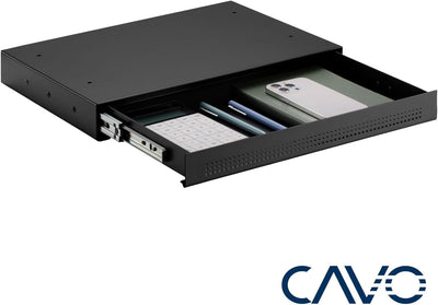 CAVO Dokumentenschublade aus Stahl 410 x 272 mm schwarz, Schreibtischschublade Unterbauschublade, 41