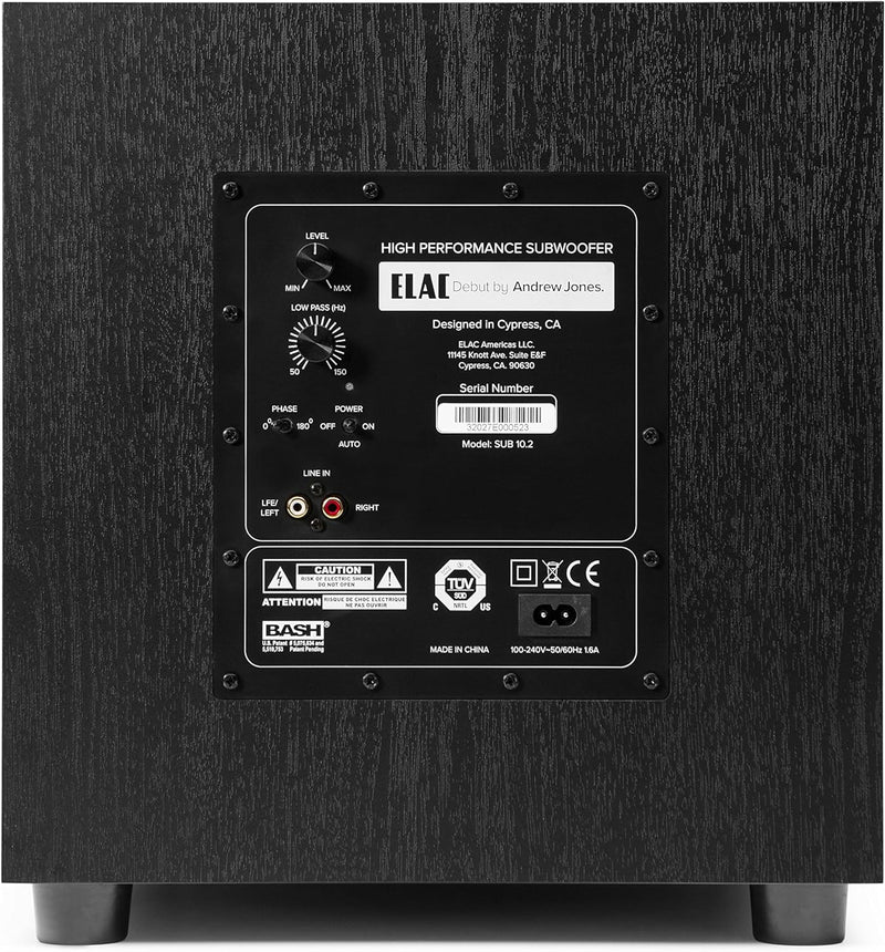 ELAC Debut Subwoofer S10.2, aktiver Lautsprecher für die Musikwiedergabe über Stereo-Anlage, idealer