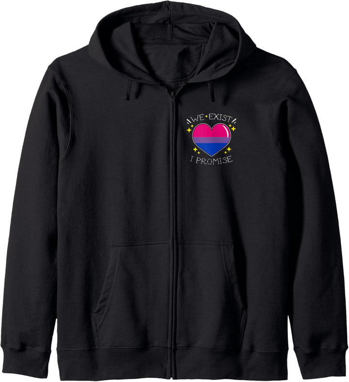 Bisexual Pride Gay Heart We Exist I Promise Pocket Kapuzenjacke