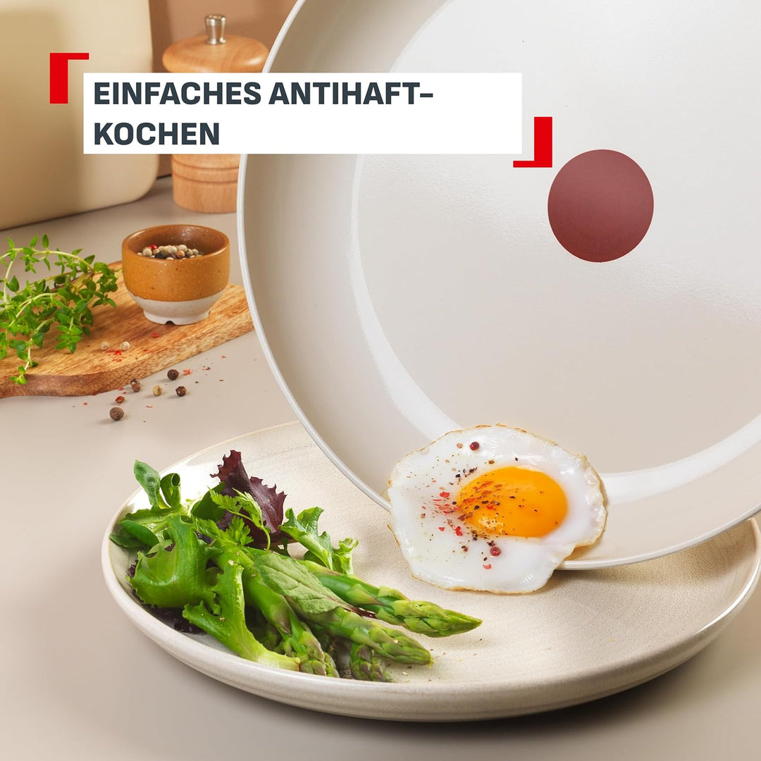 Tefal Reflect On 2-tlg. Pfannen-Set, 24/28 cm, keramische Antihaftbeschichtung, recycelter Aluminium