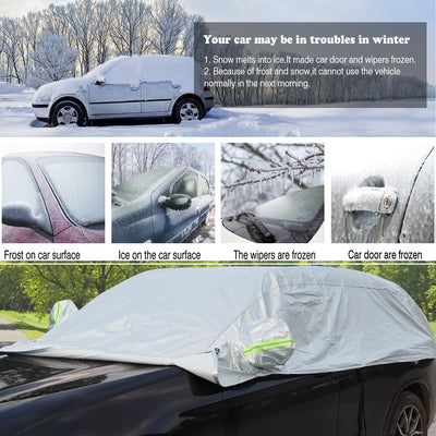 BEXITA Halbgarage Auto Winter Abdeckplane wasserdichte Outdoor Auto Autoabdeckung Halbe Autoplane Ve