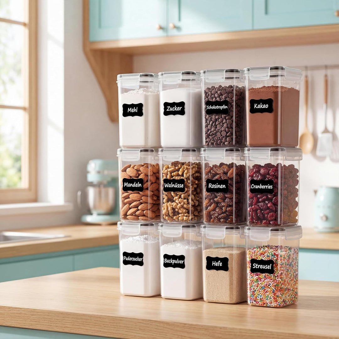 Vtopmart 1.6L Vorratsdosen Set, Müsli Schüttdose & Frischhaltedosen, BPA frei Kunststoff Vorratsdose