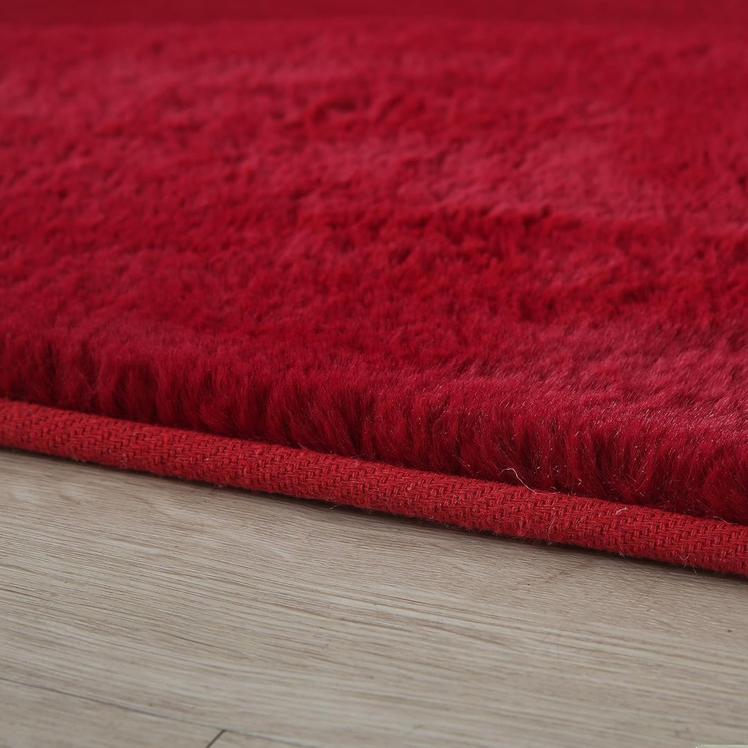 Weicher Hochflor Teppich Wohnzimmer Waschbarer Teppich im modernen Stil Unicolor & Einfarbig Läufer