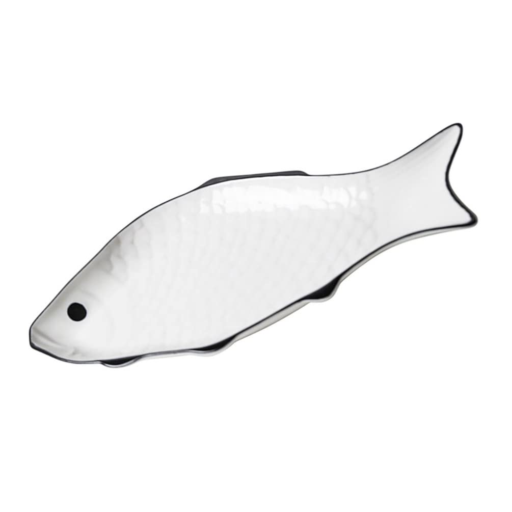Cabilock Kuchenteller Keramische Servierplatte Fischform Dinner Platte Serviert Teller Lebensmittela